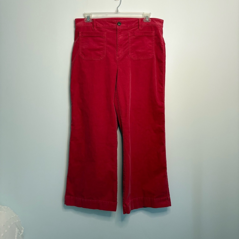 LOFT Palmer wide leg, bright pink, corduroy, sz 14 pant - Picture 11 of 13